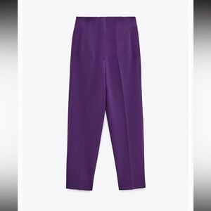 High waisted purple pants ZARA